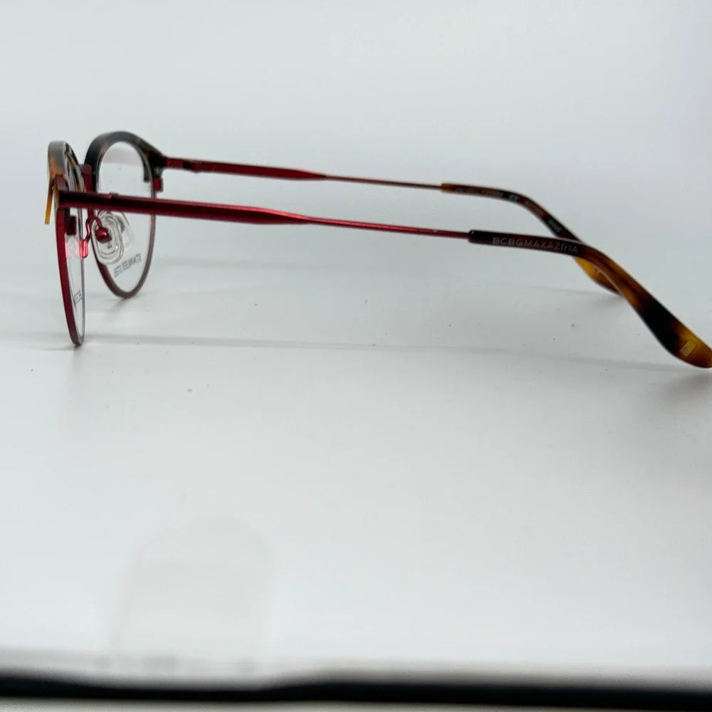 BCBGMAXAZRIA Astrid Wine Tortoise Shell Round‎ Eyeglasses Frame Women 21345